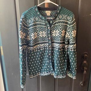 LL Bean Fair Isle Cardigan